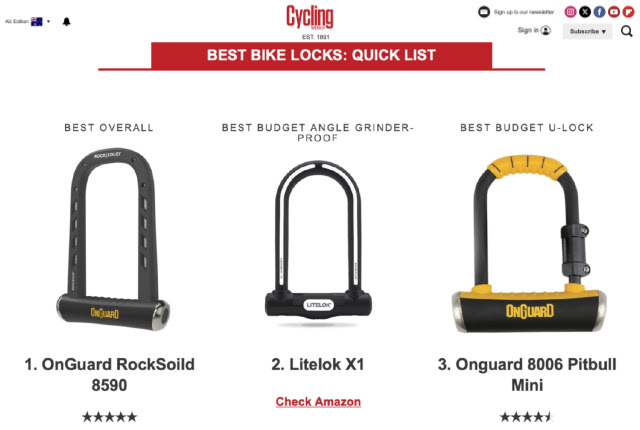 Cycling Weekly’s Latest "7 Best Bike Locks" Rankings